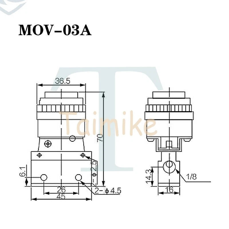 Pneumatic Control Valve MOV-03A Mechanical Button Valve 2 Position 3 Way 1/8'' *
