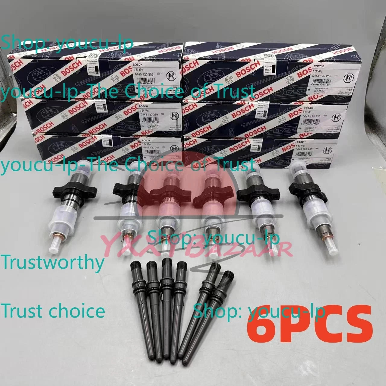6X Fuel Injector 0445120255 Fits For 2003-2004 Dodge Ram2500 3500 Cummins 5.9L