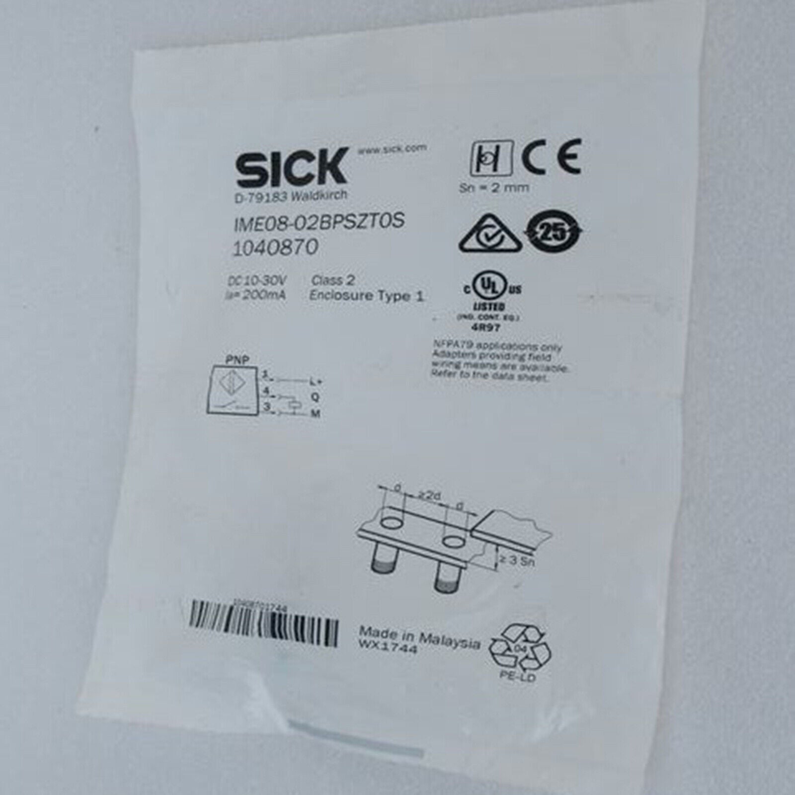 new ONE SICK proximity switch IME08-02BPSZT0S Fast - SICK