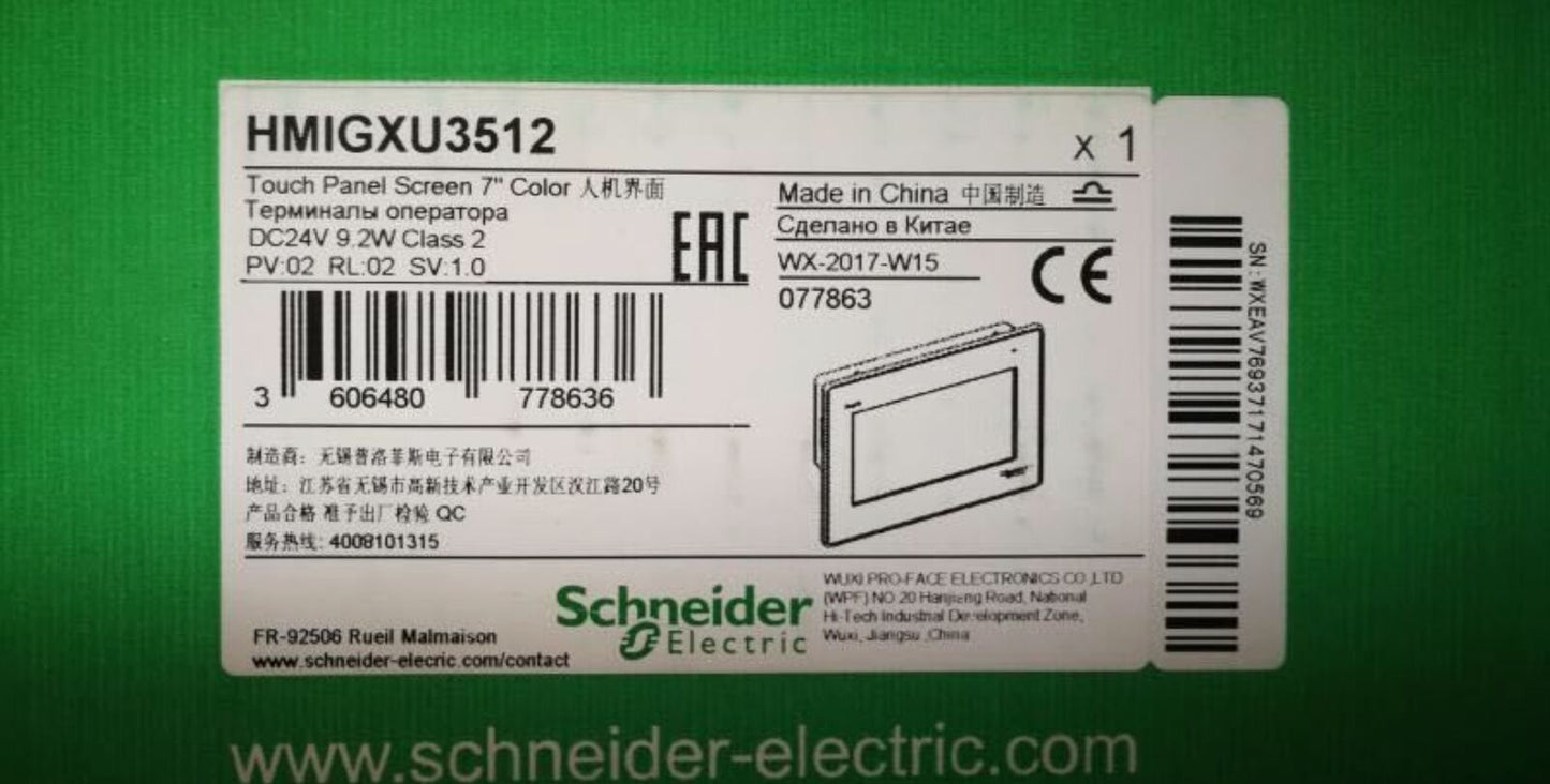 New Factory Sealed Touchscreen Schneider HMIGXU3512 - SCHNEIDER