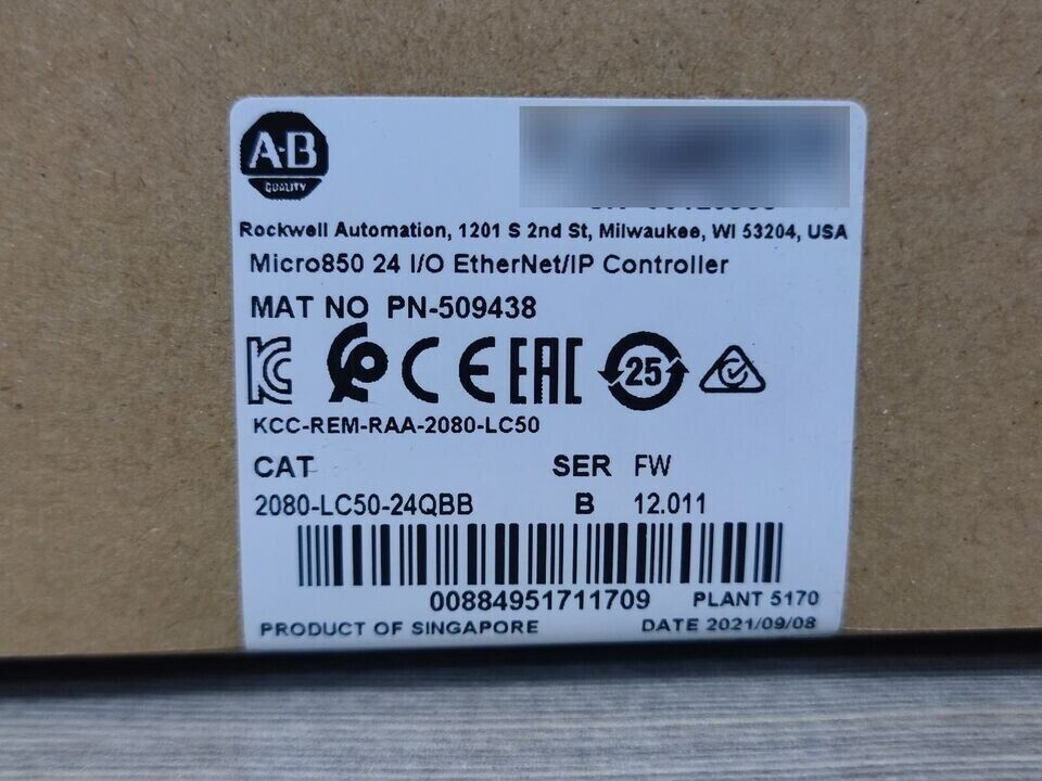 New Sealed Allen-Bradley 2080-LC50-24QBB Micro850 Ethernet Controller - ALLEN-BRADLEY