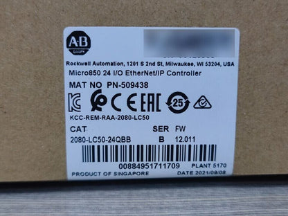 New Sealed Allen-Bradley 2080-LC50-24QBB Micro850 Ethernet Controller - ALLEN-BRADLEY