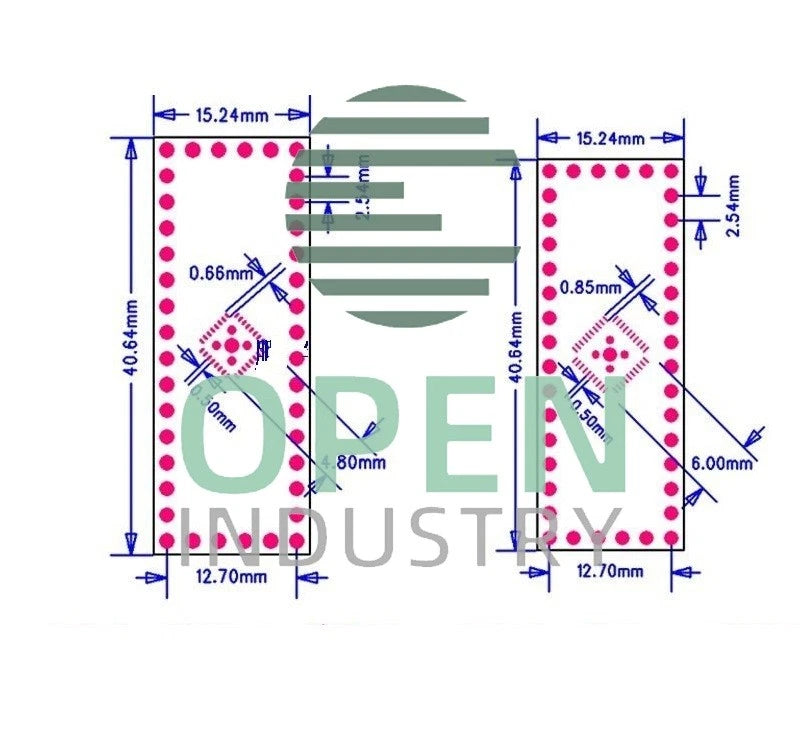 10pcs QFN32 QFN40 to DIP 32/40 Adapter PCB Board Converter Double Sides M85
