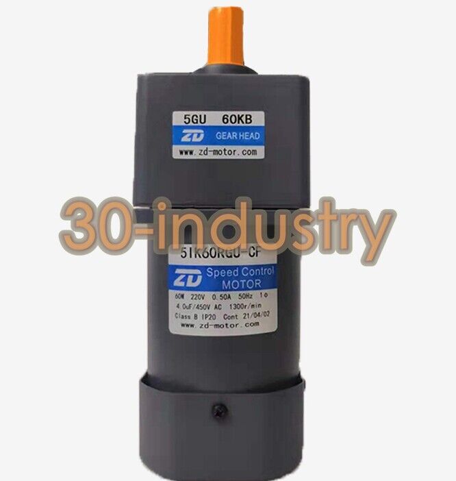 ZD 5IK60RGU-CF Gear Reducer Motor 220V 60W with Multiple Ratios - ZD