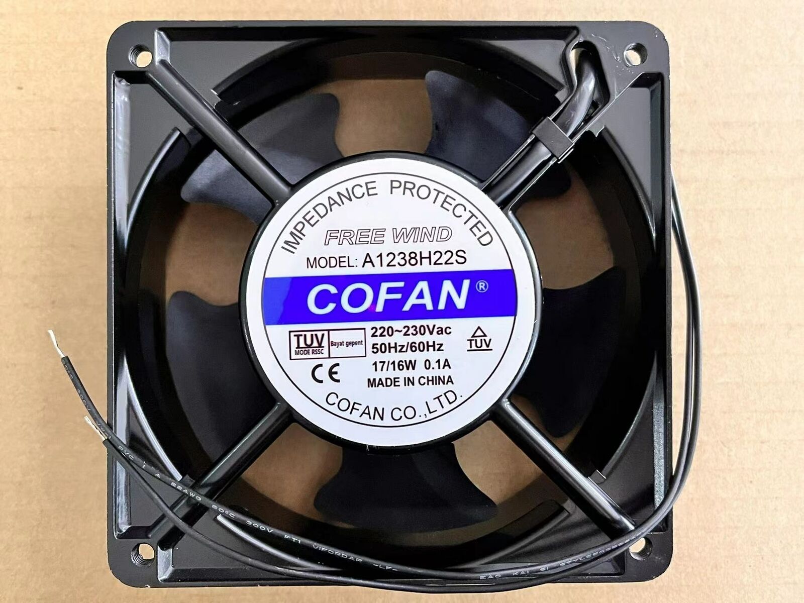 12cm COFAN A1238H22S Cooling Fan 220-230V 17 16W 12cm - COFAN