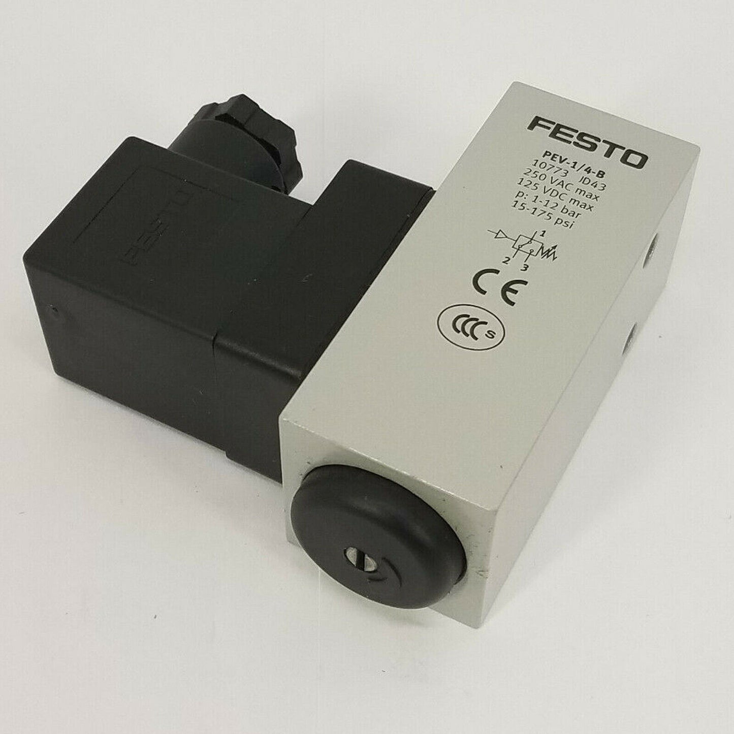 FESTO PEV-1/4-B 10773 PLC Pressure Switch 24VDC - FESTO Pressure Switch, 24VDC, 1/4-B, PEV-1/4-B 10773, Pressure Switch for PLC - FESTO