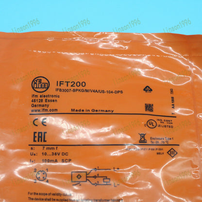 1PC IFT200 - IFM Induction Sensor Metal Thread Socket Stock - IFM