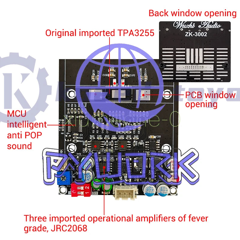 TPA3255 Digital Rear Stage Amplifier Board Stereo 300W*2 / Bridging Mono 600W