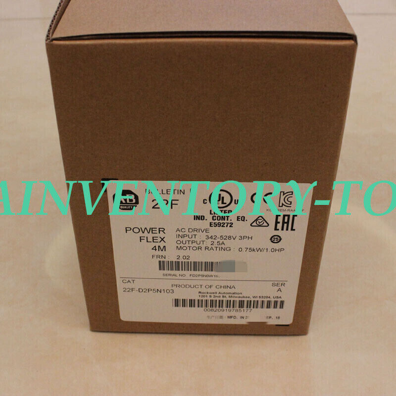 1 Unit NEW Allen Bradley 4M 750W / 746W 1 HP AC Drive 22F-D2P5N103 - ALLEN BRADLEY