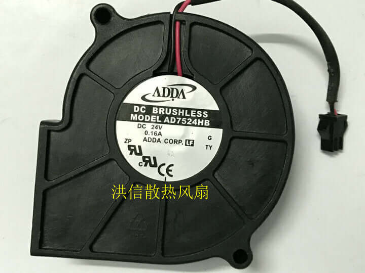 new 1pcs ADDA AD7524HB DC24V 0.16A 7530 Turbo Blower Fan 2pin