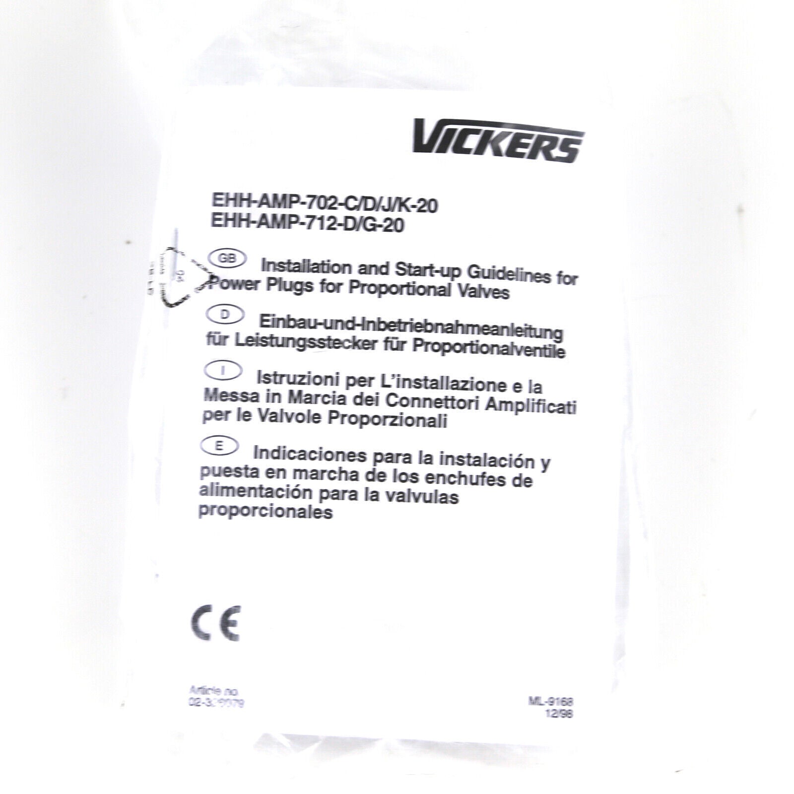 Vickers EHH-AMP-702-D-20 Amplifier Plug - VICKERS