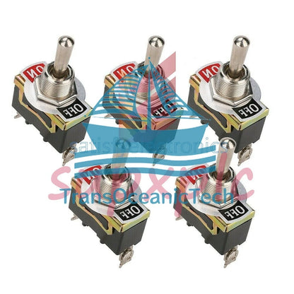 10PCS x E-TEN1021 2-Pin Toggle Flick Switch SPST ON-OFF Car Dash Light Metal