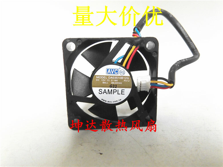 1pcs AVC DA03510B12G 12V 0.18A 3.5cm 4-wire dual ball fan