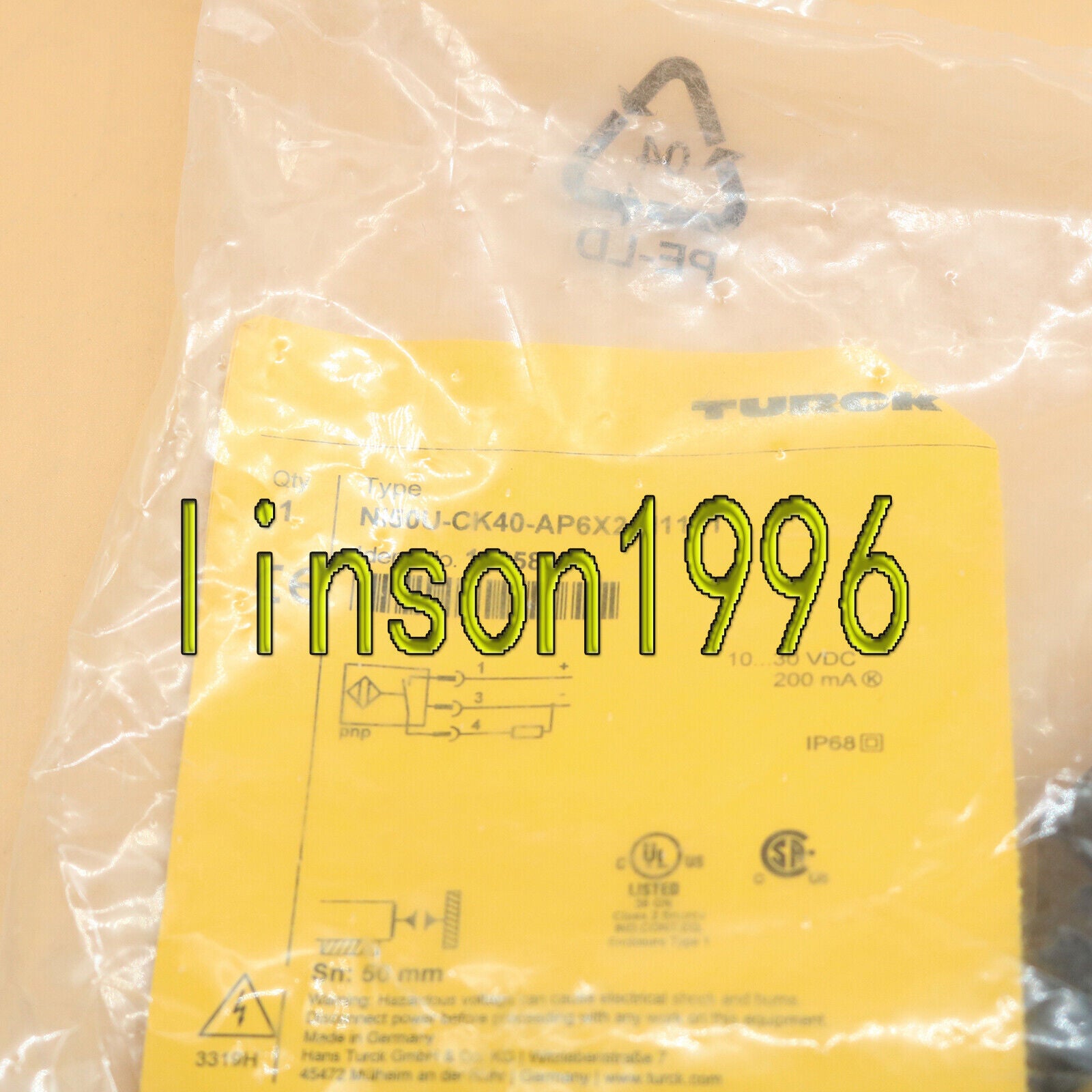 TURCK NI50U-CK40-AP6X2-H1141 Proximity Sensor - TURCK