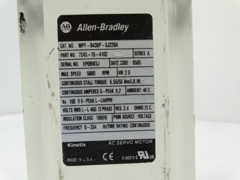Allen Bradley MPF-B430P-SJ22BA Servo Motor - ALLEN BRADLEY