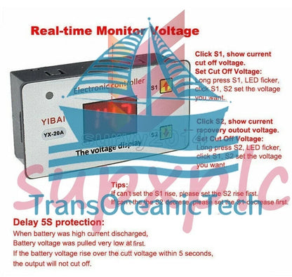12V Battery Adjustable Low Voltage Cut off Switch Protection Control Module