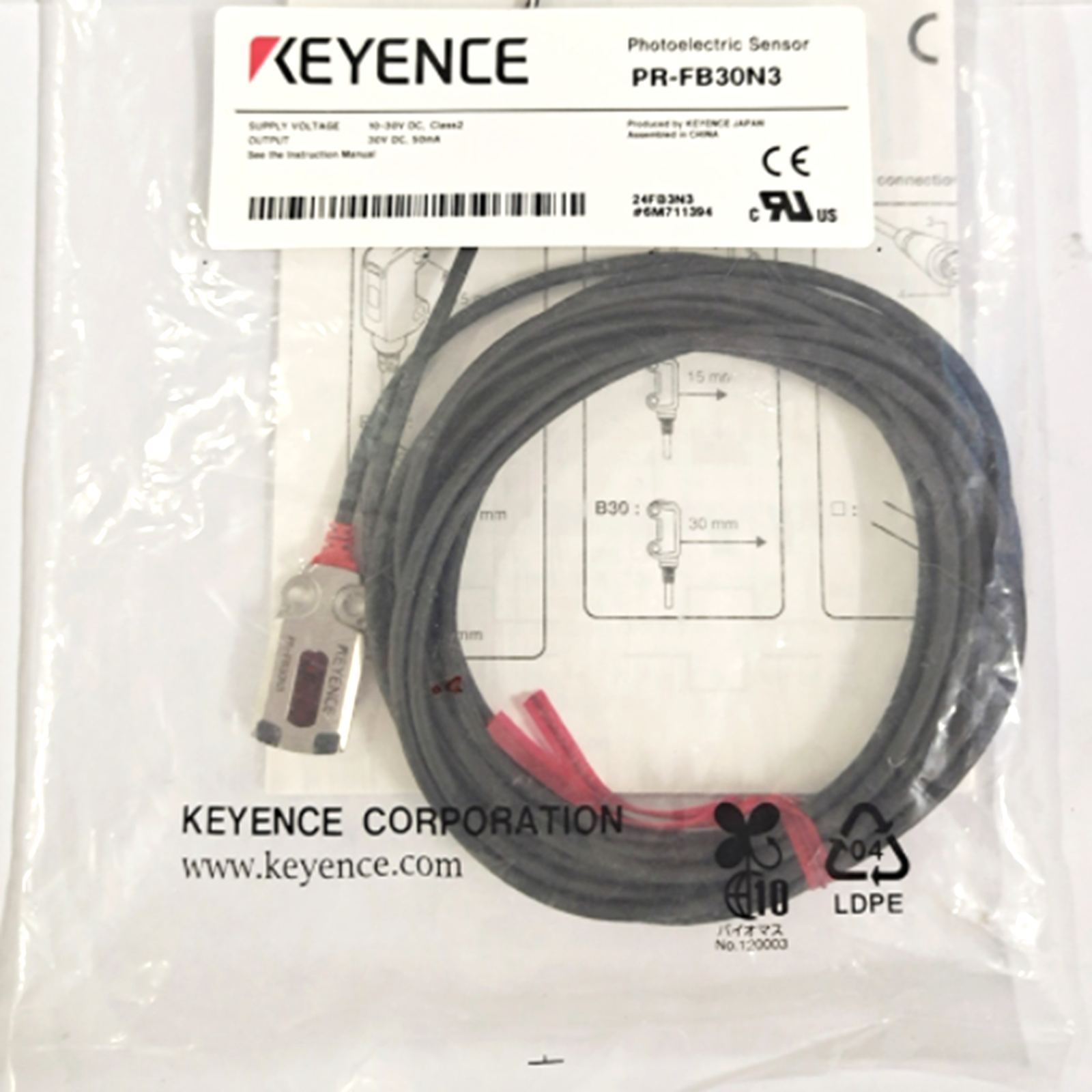 KEYENCE PR-FB30N3 Photoelectric Switch Sensor - KEYENCE