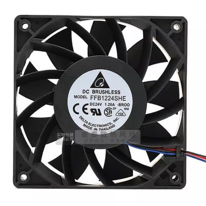 Delta FFB1224SHE-BROO DC24V 1.20A 120*120*38MM 3-Wire Inverter Cooling Fan