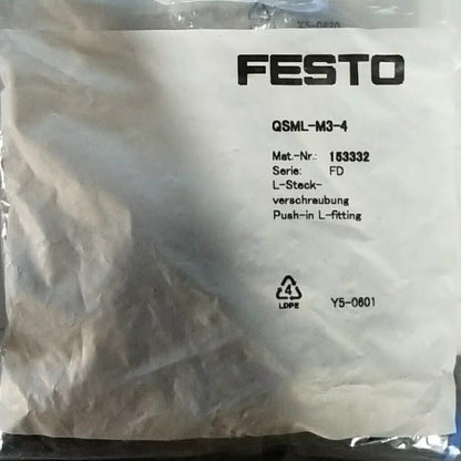 Festo QSML-M3-4 153332 10PCS Push-In Fitting Free Shipping