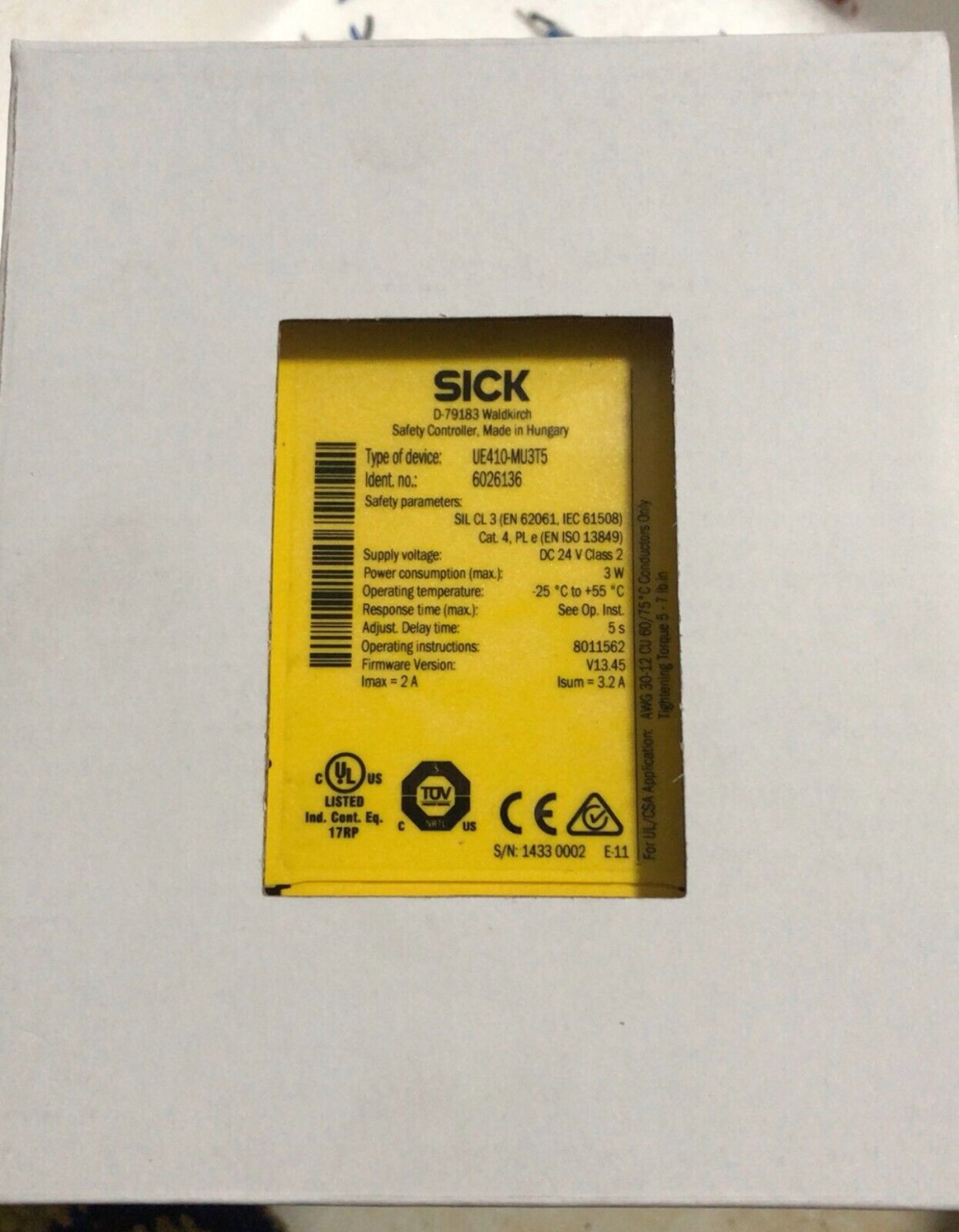 SICK Safety Relay UE410MU3T5 with 6026136 Model Industrial Use - SICK
