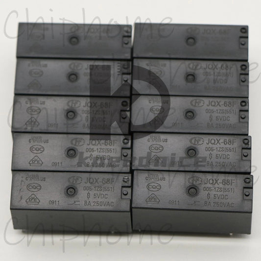 10Pieces HongFa JQX-68F-005-1ZS Power relay 5VDC 8A 5Pins