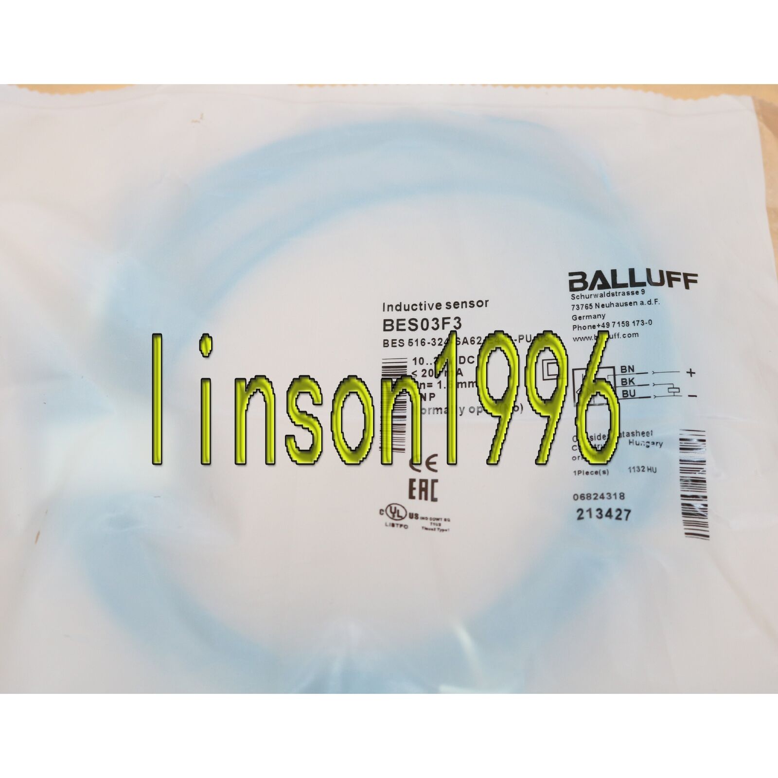 Balluff Proximity Switch BES 516-324 SA62-E4 C PU 03 - BALLUFF