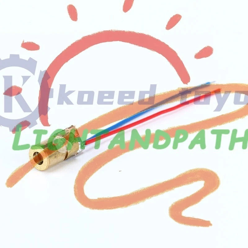 10/100pcs 650nm 6mm 3V/5V 5mW Adjustable Laser Dot Diode Module Red Copper Head
