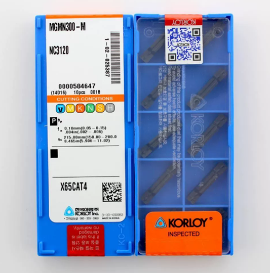 10PCS KORLOY MGMN300-M-NC3120 Grooving Insert - KORLOY