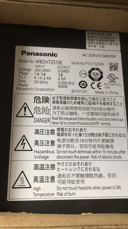 Panasonic AC Servo Driver MBDHT2510E 1-Year Warranty - PANASONIC