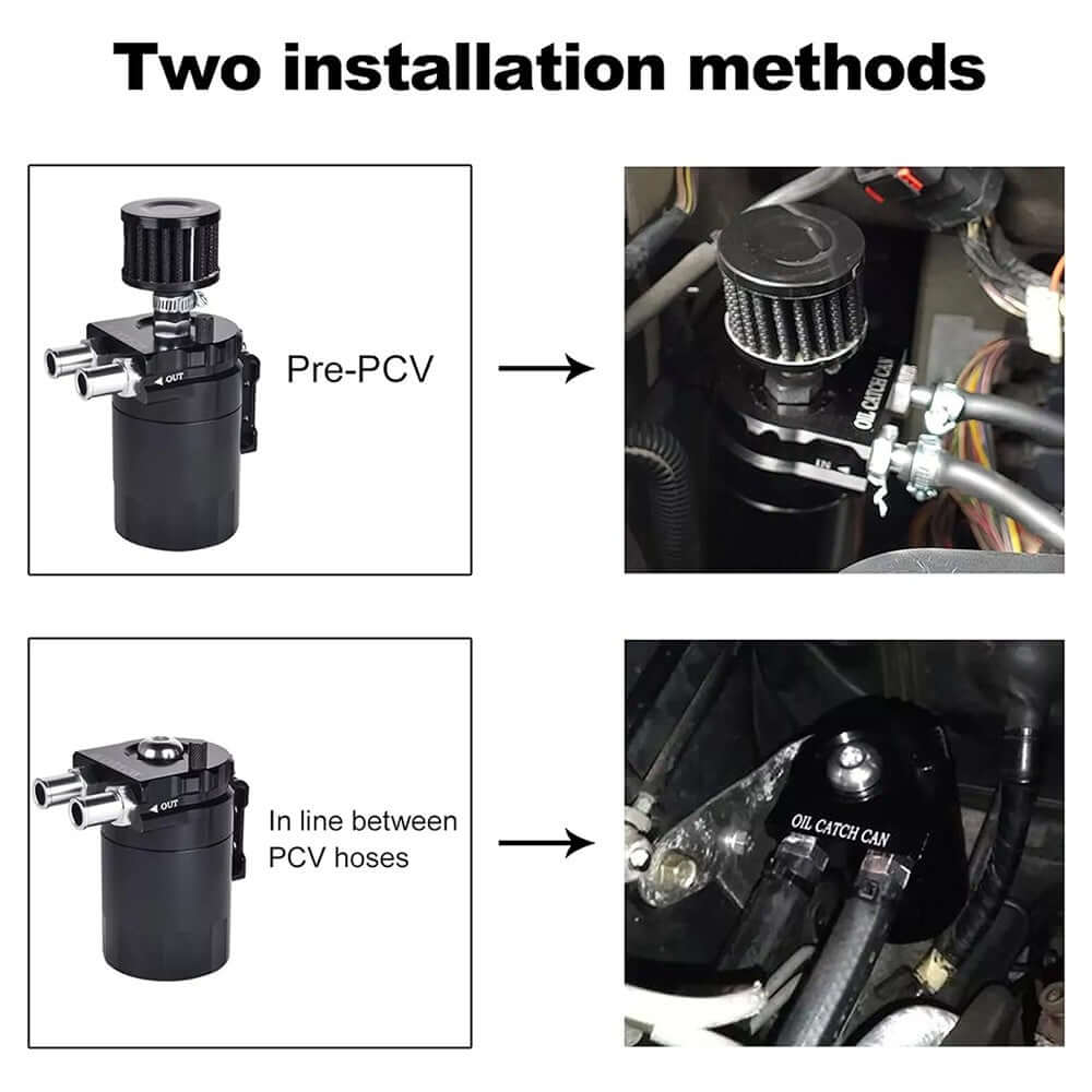 new Universal Oil Catch Can Kit Reservoir Baffled Tank with Breather Filter Aluminum