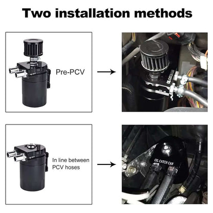 new Universal Oil Catch Can Kit Reservoir Baffled Tank with Breather Filter Aluminum