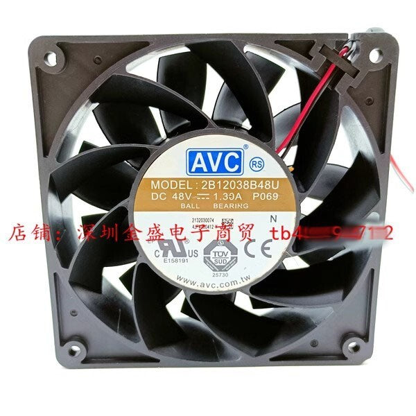 AVC 2B12038B48U P069 12038 DC48V 1.30A 12CM 2-Wire Inverter Cooling Fan