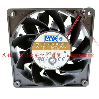 AVC 2B12038B48U P069 12038 DC48V 1.30A 12CM 2-Wire Inverter Cooling Fan