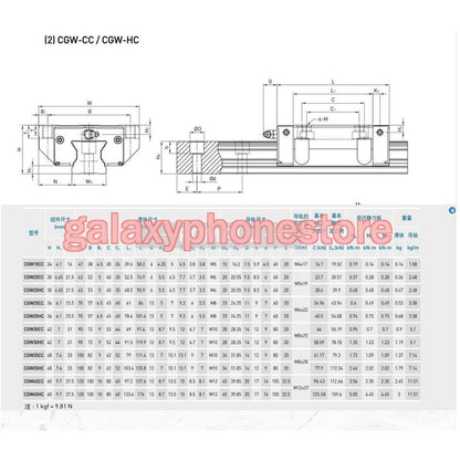 1Pcs  For HIWIN linear guide slider CGW25CC