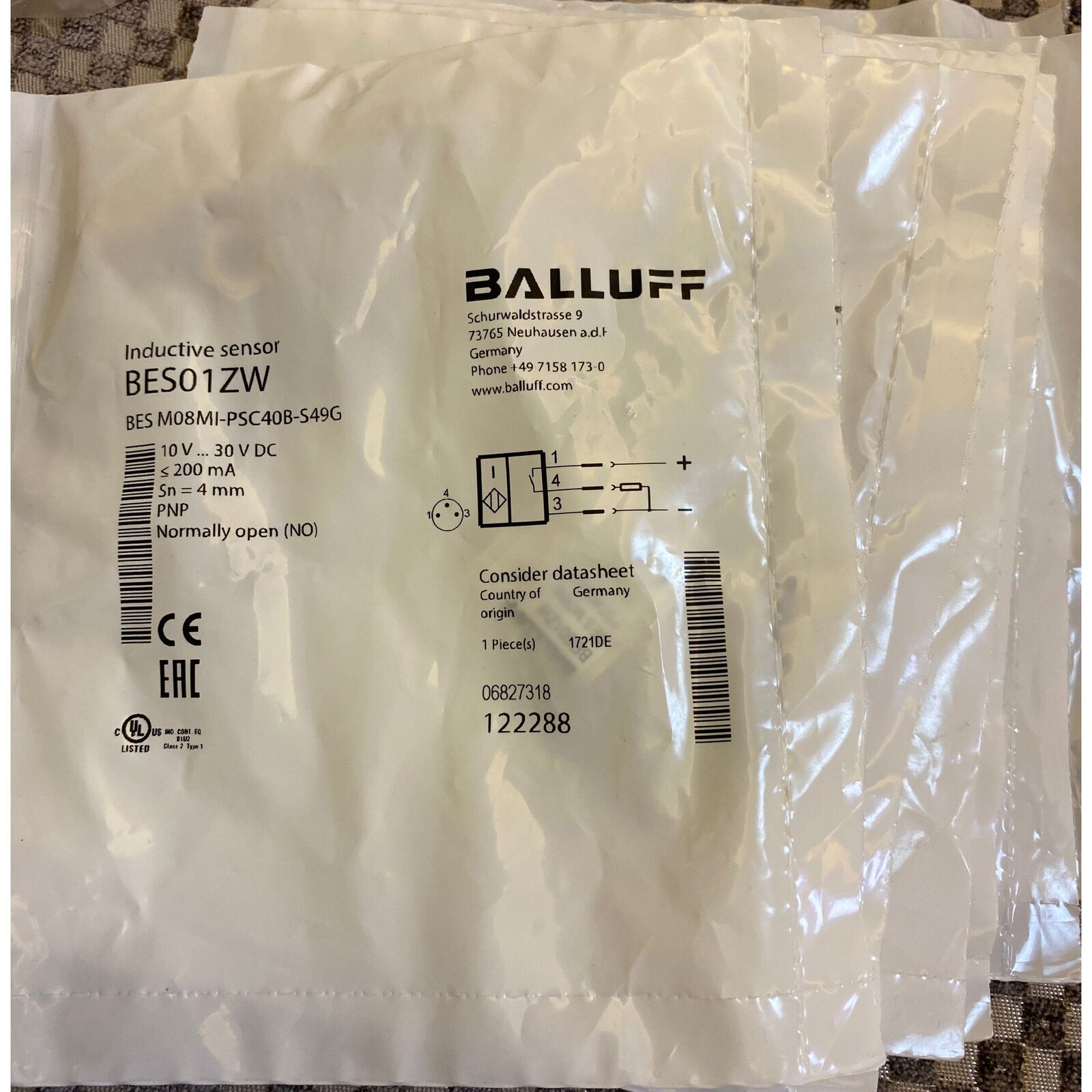 New BALLUFF BES M08MI-PSC40B-S49G Proximity Switch - BALLUFF