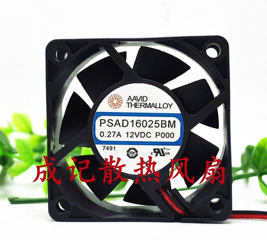 AAVID THERMALLOY 6025 PSAD16025BM DC12V 0.27A 2-Wire Silent Cooling Fan