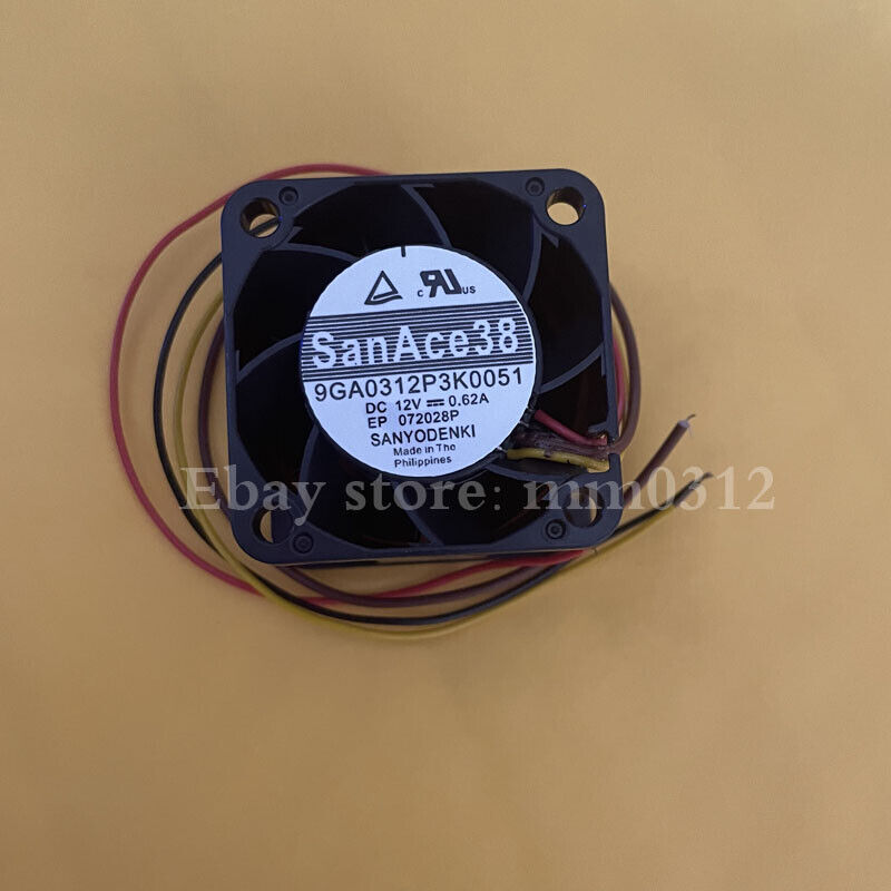 new Sanyo 9GA0312P3K0051 12V 0.62A 3828 38mm 4-wire cooling fan