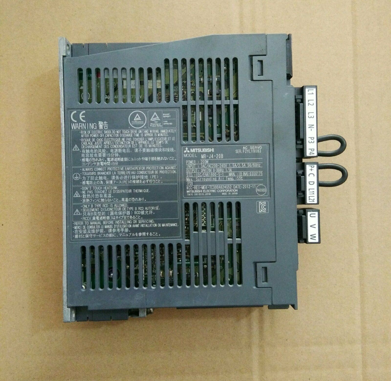 Mitsubishi Servo Driver MR-J4-20B Used and Tested - MITSUBISHI