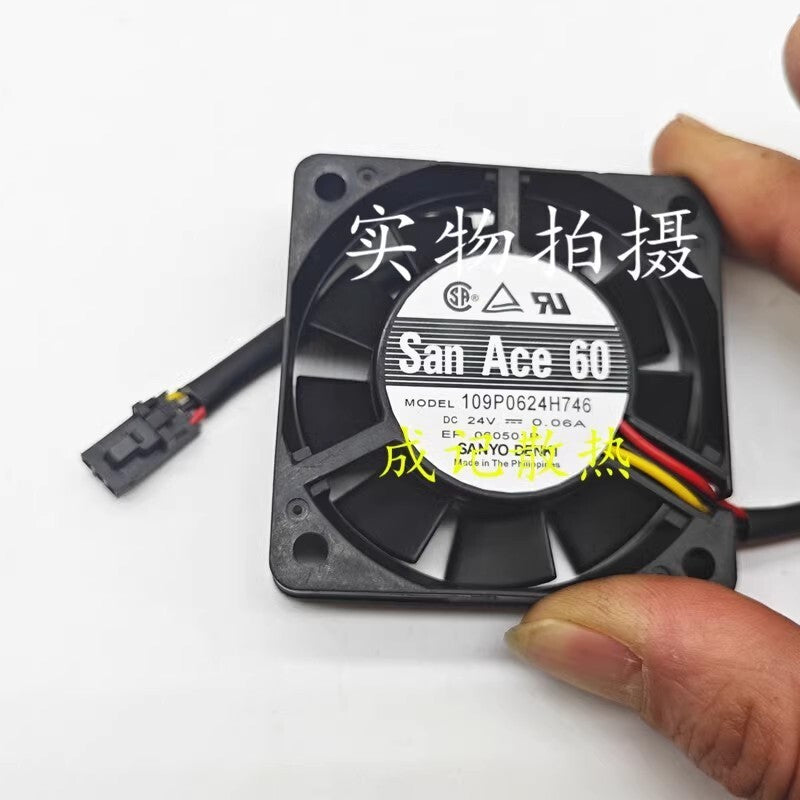 Sanyo 109P0624H746 6015 DC24V 0.06A 60*60*15MM 3-Wire Inverter Cooling Fan