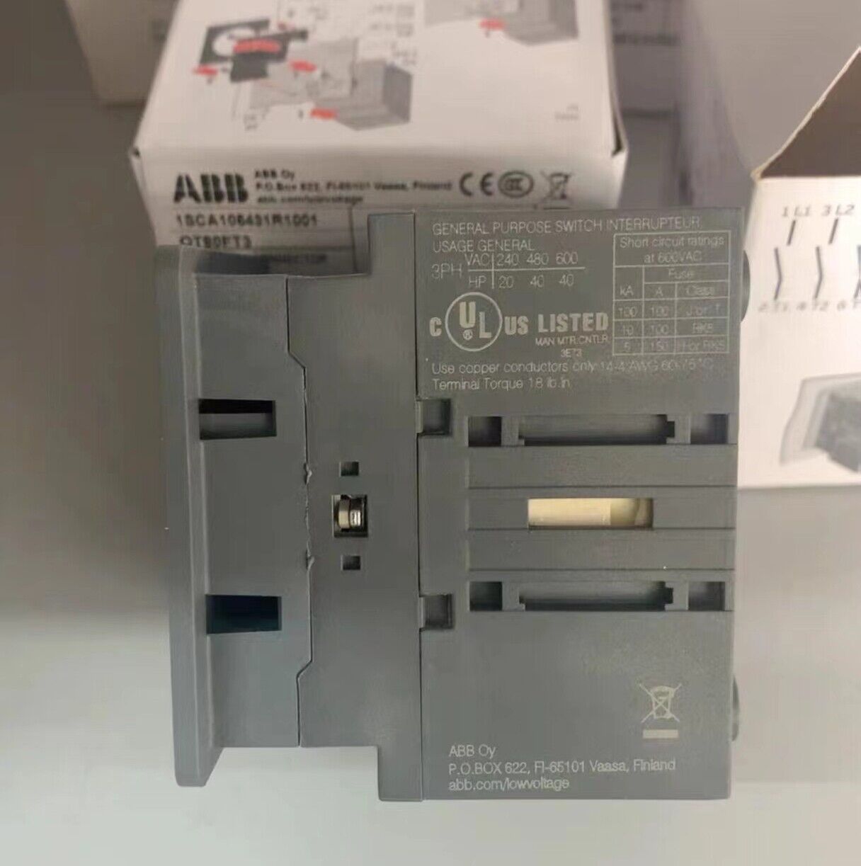 new 1pc ABB OT80FT3 80A isolation switch 1SCA105431R1001