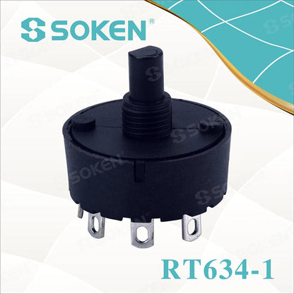2pcs SOKEN RT634-1 5 pins Heater rotary switch Electric oven switch #un