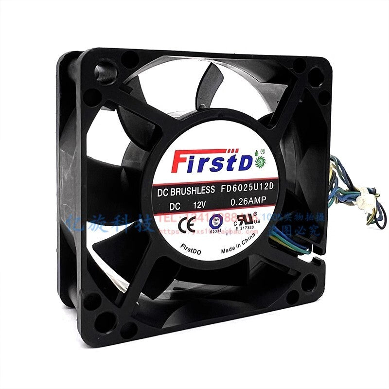 FIRSTD FD6025U12D DC12V 0.26A 6CM 4-Wire PWM Speed Control Cooling Fan