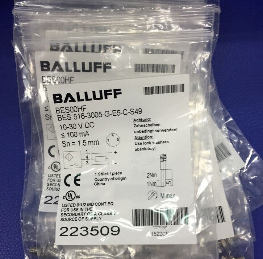 new ONE BALLUFF BES 516-3005-G-E5-C-S49 Proximity Switch - BALLUFF