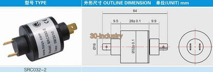 5 Pcs Directly Connected Conductive Slip Ring SRC032-2 for High Performance - Unknown