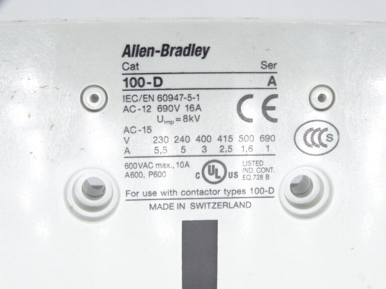 Allen Bradley 100-DS2-20 A Contact Block - ALLEN BRADLEY