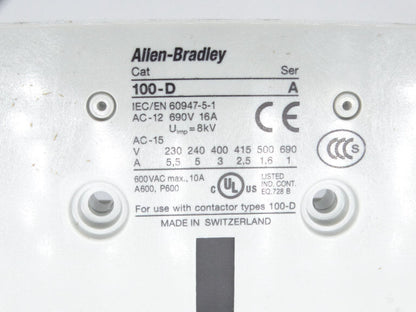 Allen Bradley 100-DS2-20 A Contact Block - ALLEN BRADLEY