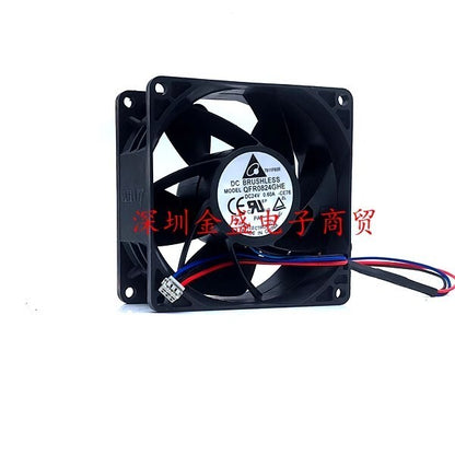 Delta QFR0824GHE-CE76 8038 DC24V 0.6A 80*80*38MM 3-Pin Inverter Cooling Fan