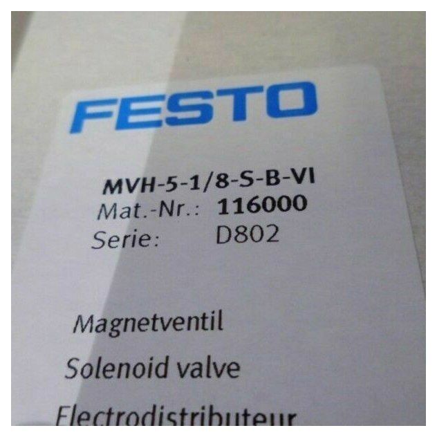FESTO MVH-5-1/8-S-B-VI 116000 Solenoid Valve - FESTO