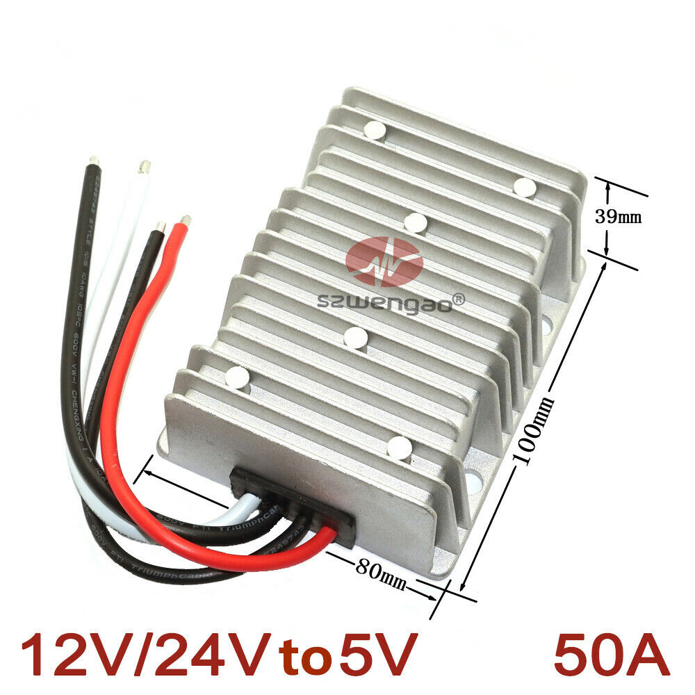 new LED car display power supply 12V-24V to 5V, 10-36V to 5V 50A 250W