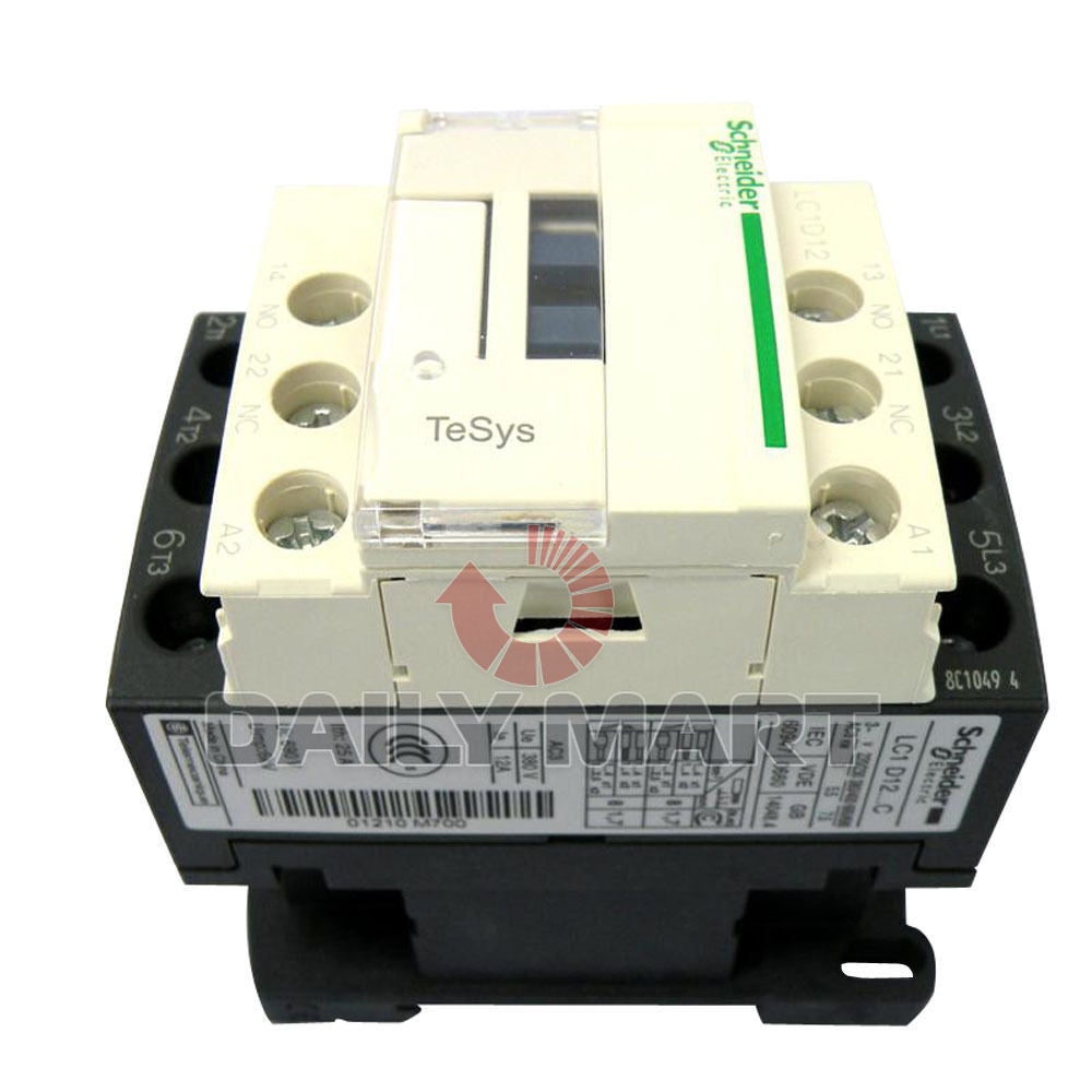 new SCHNEIDER LC1D12M7C AC CONTACTOR 12 AMP 3 PHASE 220V PLC MODULE